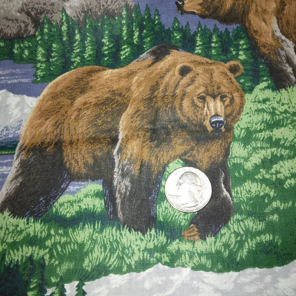 FABRIC Cranston VIP Cotton Fabric Wildlife Bear Wolf Deer Big Horn Sheep